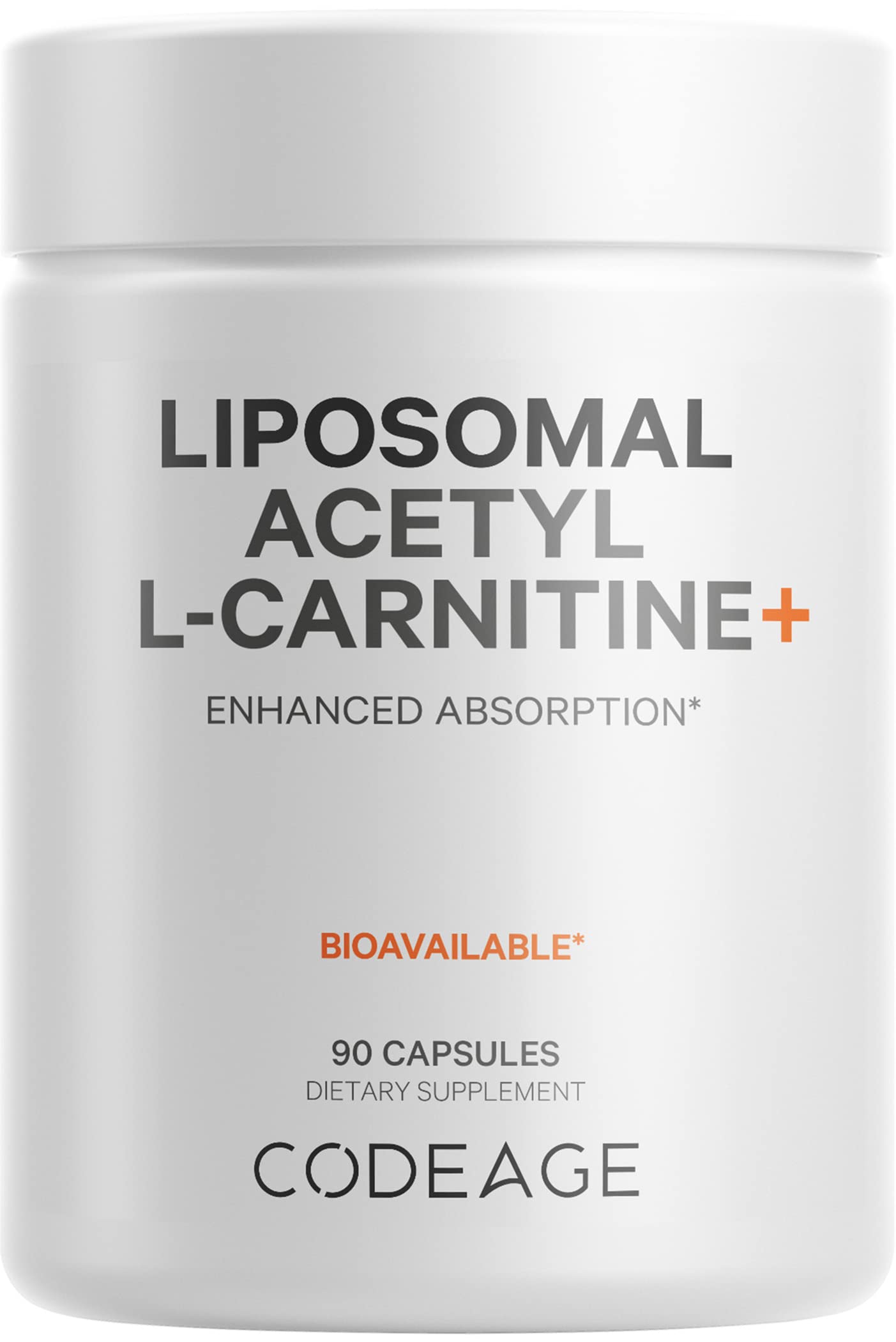 Codeage Liposomal Acetyl-L-Carnitine+ Supplement - 500 mg Acetyl-L-Carnitine per Serving - 3-Month Supply, Liposomal Delivery - Alcar Supplement - L-Carnitine - Non-GMO, Gluten-Free, 90 Capsules Codeage uk supplements
