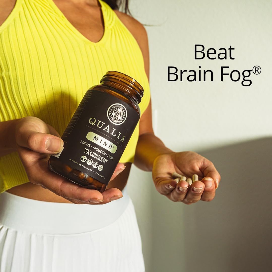 Qualia Mind — Beat Brain Fog | Doctor-Formulated Premium Brain Nourishment | Fuel Focus, Drive & Energy | 32 Ingredients Including Lion’s Mane, Cognizin™️, Ginkgo & More| 2 Week Supply* QUALIA LIFE SCIENCES uk supplements