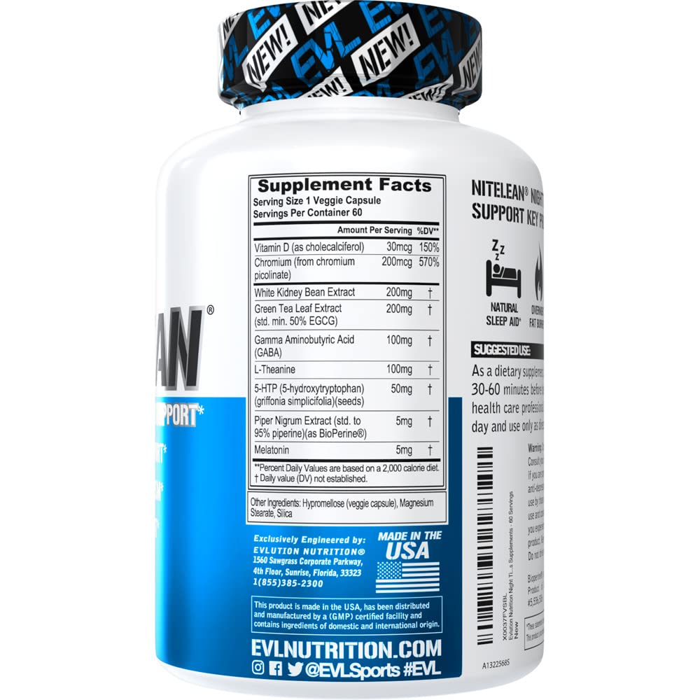 Evlution Nutrition Night Time Fat Burner Support - Overnight Sleep and Weight Loss Support Evlution uk supplements