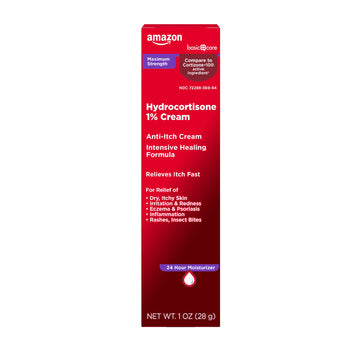Amazon Basic Care Maximum Strength Anti-Itch Cream, Hydrocortisone 1 Percent Intensive Healing Formula, 1 ounce (Pack of 1) Amazon Basic Care uk supplements