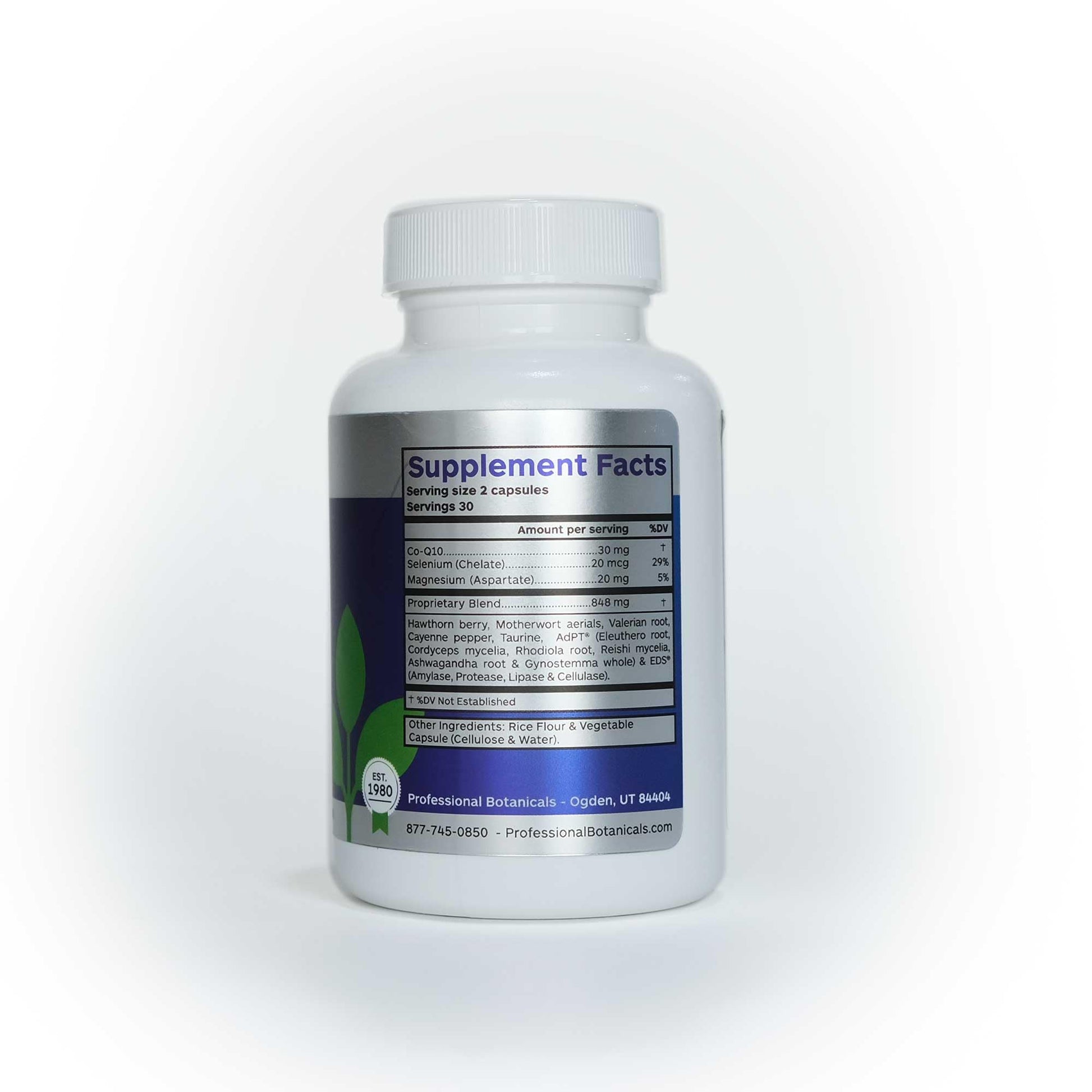 Professional Botanicals Cardio-CoQ CoQ10 - Vegan Formulated Coenzyme Q10 with Hawthorne Berry Valerian Root and Cayenne Pepper - 60 vegetarian capsules Professional Botanicals uk supplements