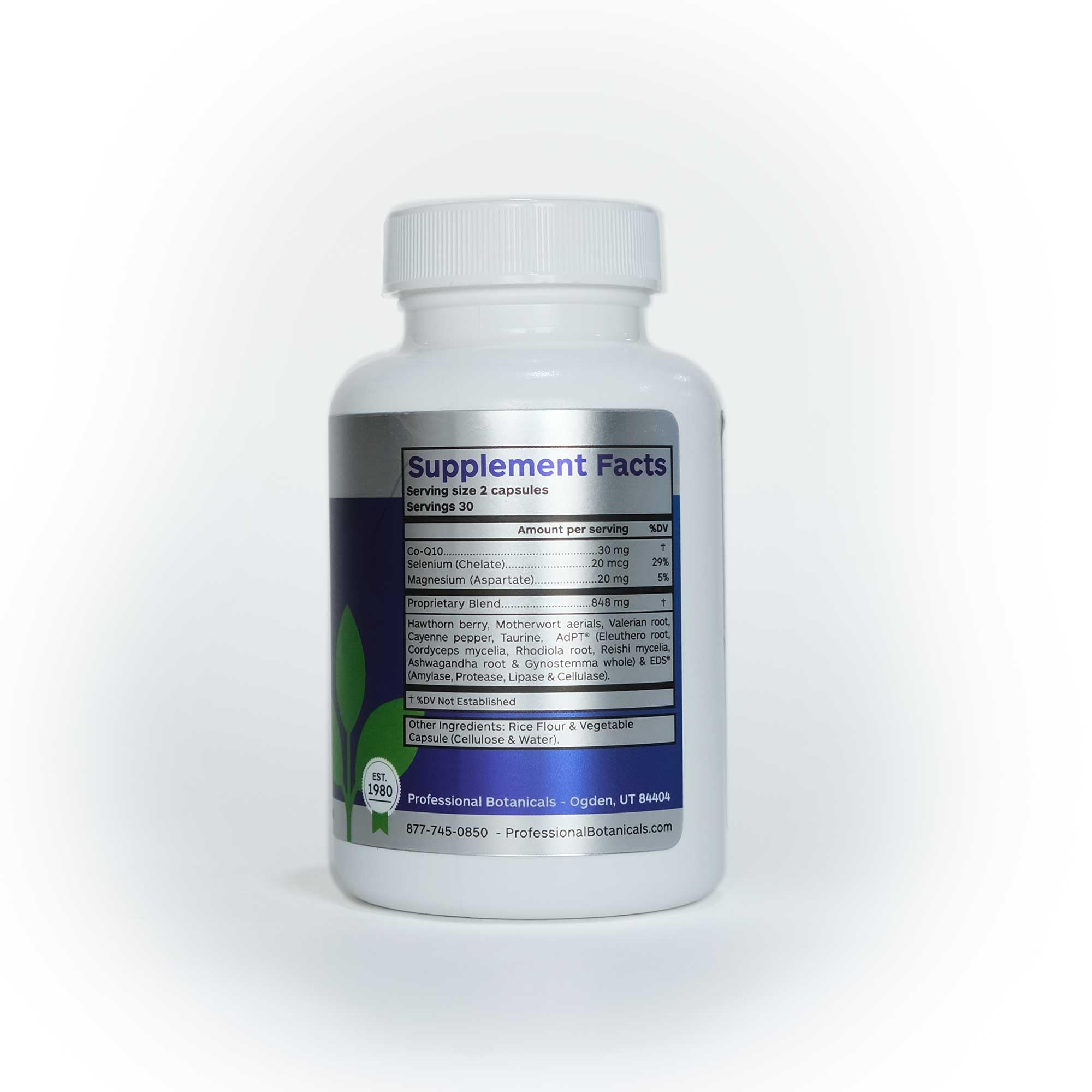 Professional Botanicals Cardio-CoQ CoQ10 - Vegan Formulated Coenzyme Q10 with Hawthorne Berry Valerian Root and Cayenne Pepper - 60 vegetarian capsules Professional Botanicals uk supplements