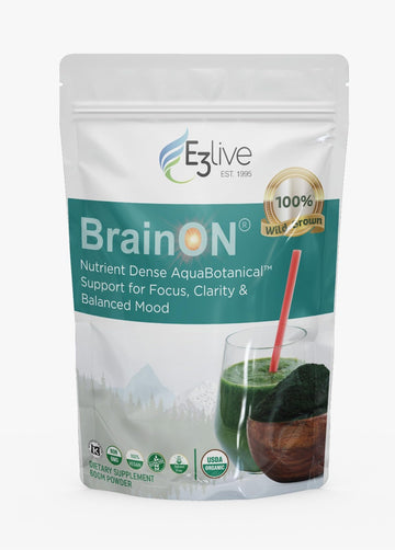 BrainON - Premium Brain Nutrition Blend for Cognitive Support - 60 Gram E3LIVE uk supplements