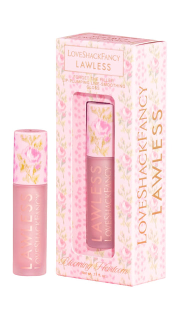 Lawless Women's x LoveShackFancy Forget The Filler Lip Plumping Gloss, Blooming Heirloom, Pink, 0.11 Ounce Lawless uk supplements