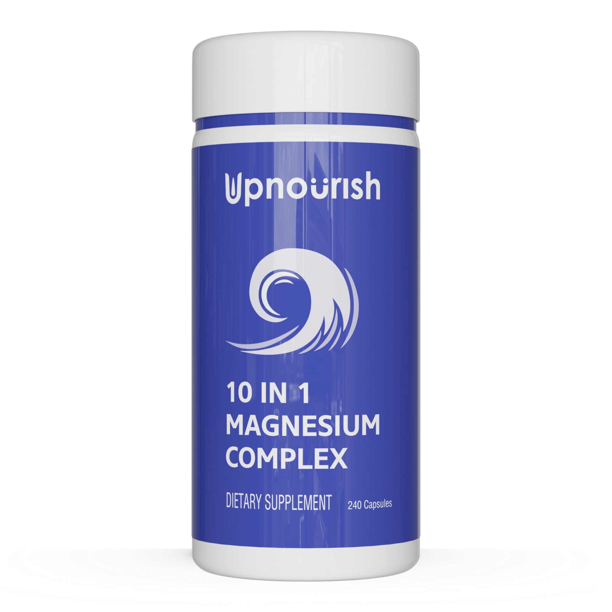 UpNourish Magnesium Supplement - 10 in 1 Magnesium Complex - Full Spectrum Magnesium Mineral Supplements with Glycinate, Citrate, Taurate, Malate, Carbonate, Oxide and More, 240 Vegan Capsules UpNourish uk supplements