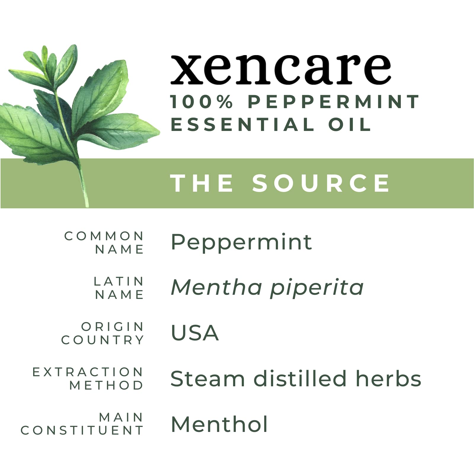 xencare Peppermint USDA Organic Food Grade Essential Oil | 100% Pure Natural Undiluted XenCare uk supplements