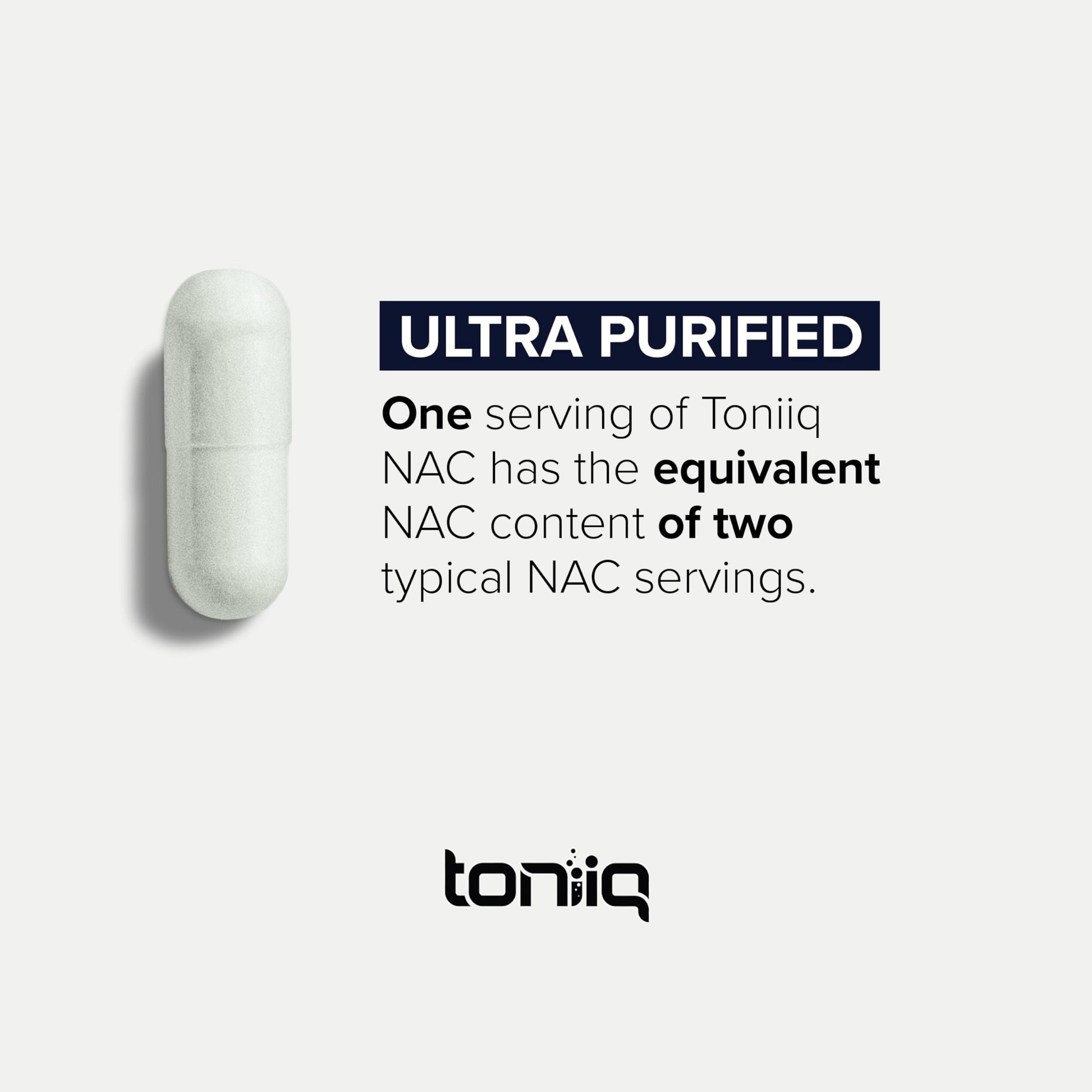 Toniiq 1300mg NAC - 4 Month Supply - Min. 98%+ Tested Purity - Ultra High Strength Bioavailable NAC Cysteine Supplement - 240 Vegetarian N Acetyl Cysteine Toniiq uk supplements
