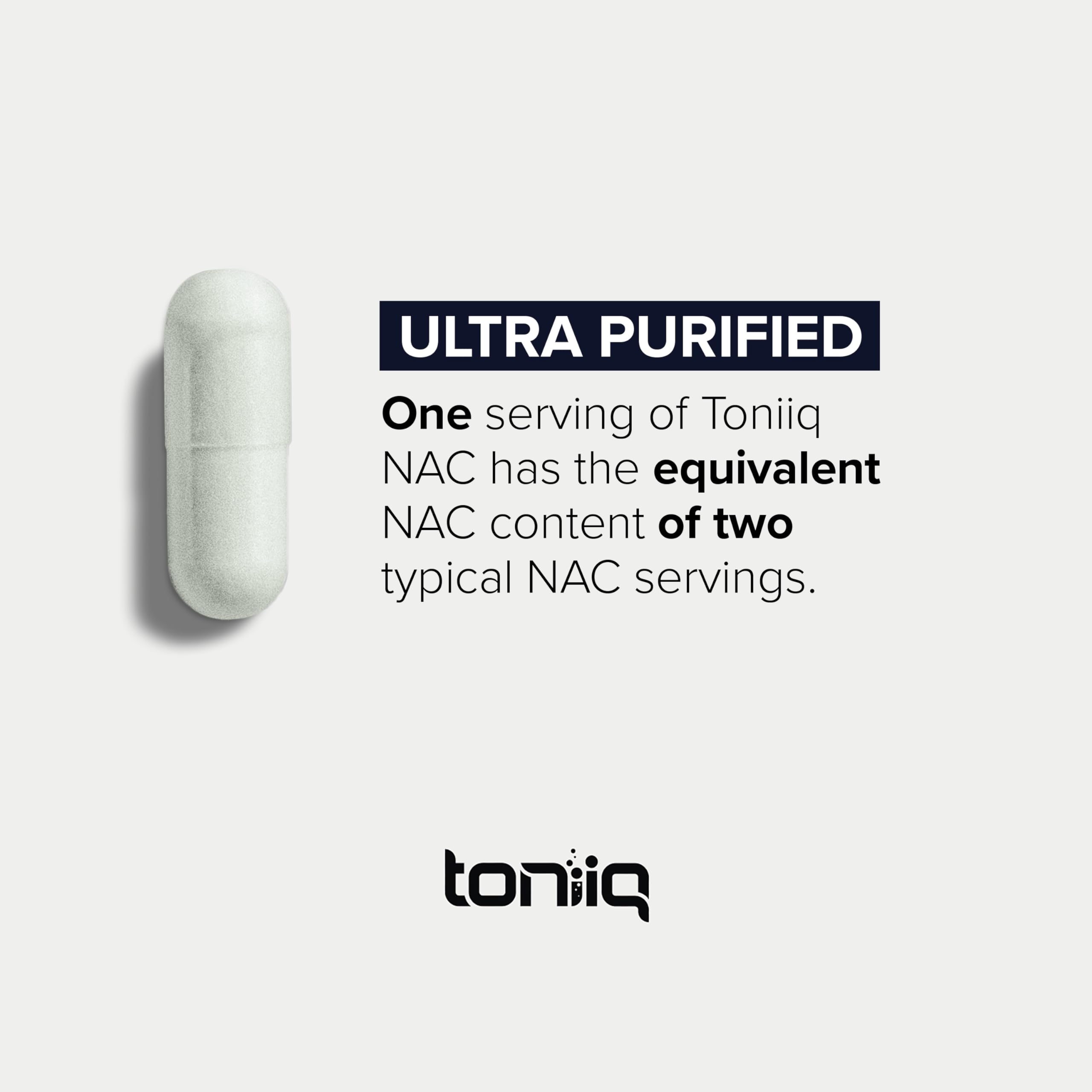 Toniiq 1300mg NAC - 4 Month Supply - Min. 98%+ Tested Purity - Ultra High Strength Bioavailable NAC Cysteine Supplement - 240 Vegetarian N Acetyl Cysteine Toniiq uk supplements
