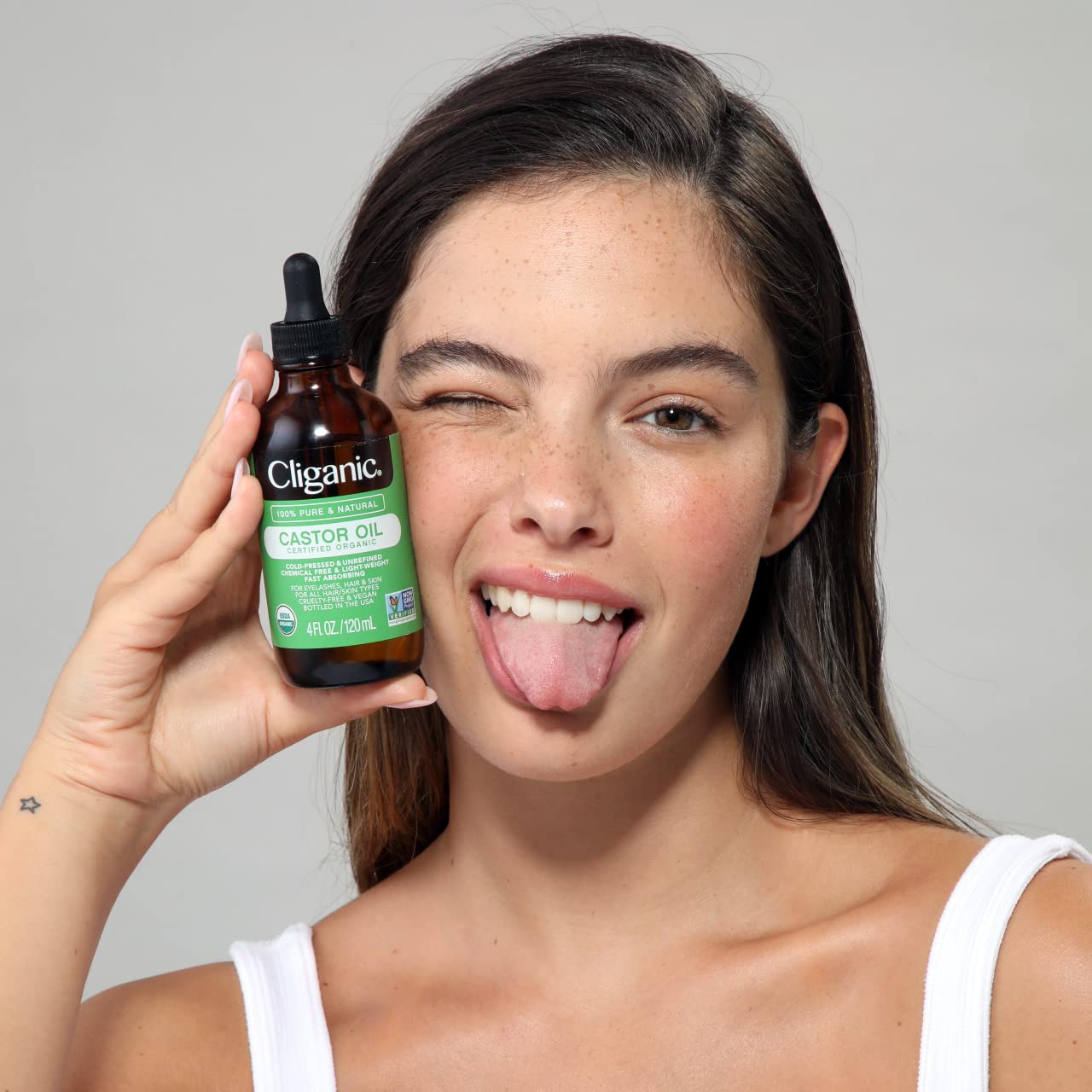 Cliganic Organic Castor Oil, 100% Pure (4oz with Eyelash Kit) - For Eyelashes, Eyebrows, Hair & Skin Cliganic uk supplements
