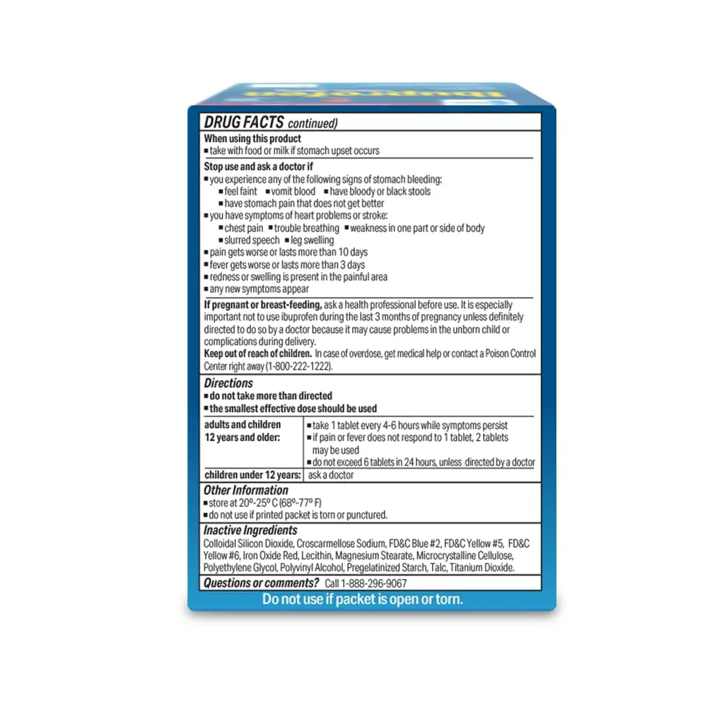 Globe Ibuprofen Tablets, 200 mg, Pain Reliever and Fever Reducer, for Headache, Muscular Aches, Arthritis, Backache and More 50 Packets of 2 Tablets Each,100 Tablets Trifecta Pharmaceuticals USA uk supplements