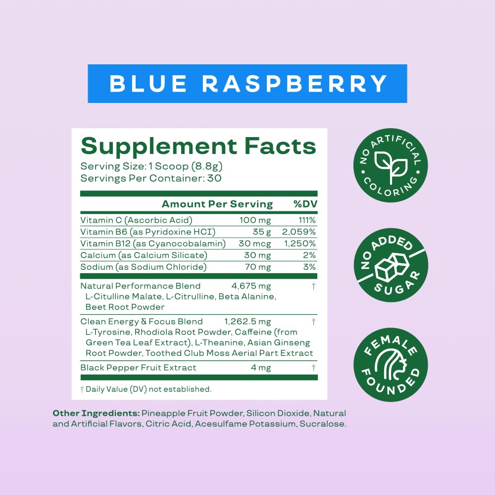 Bloom Nutrition High Energy Pre Workout Powder (Blue Raspberry) - Amino Energy Bloom Nutrition uk supplements
