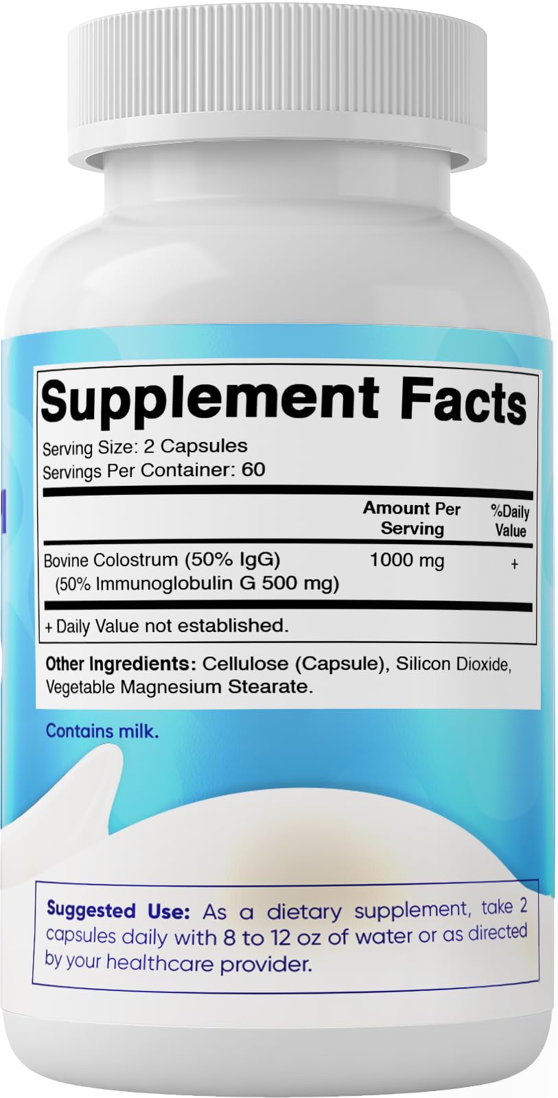 Vitamatic Bovine Colostrum Supplement 1000 mg per Serving - 50% Highest IgG - Supplement for Gut Health, Hair Growth, Beauty, Muscle Recovery, & Immune Support - 120 Capsules - 2 Pack Vitamatic uk supplements