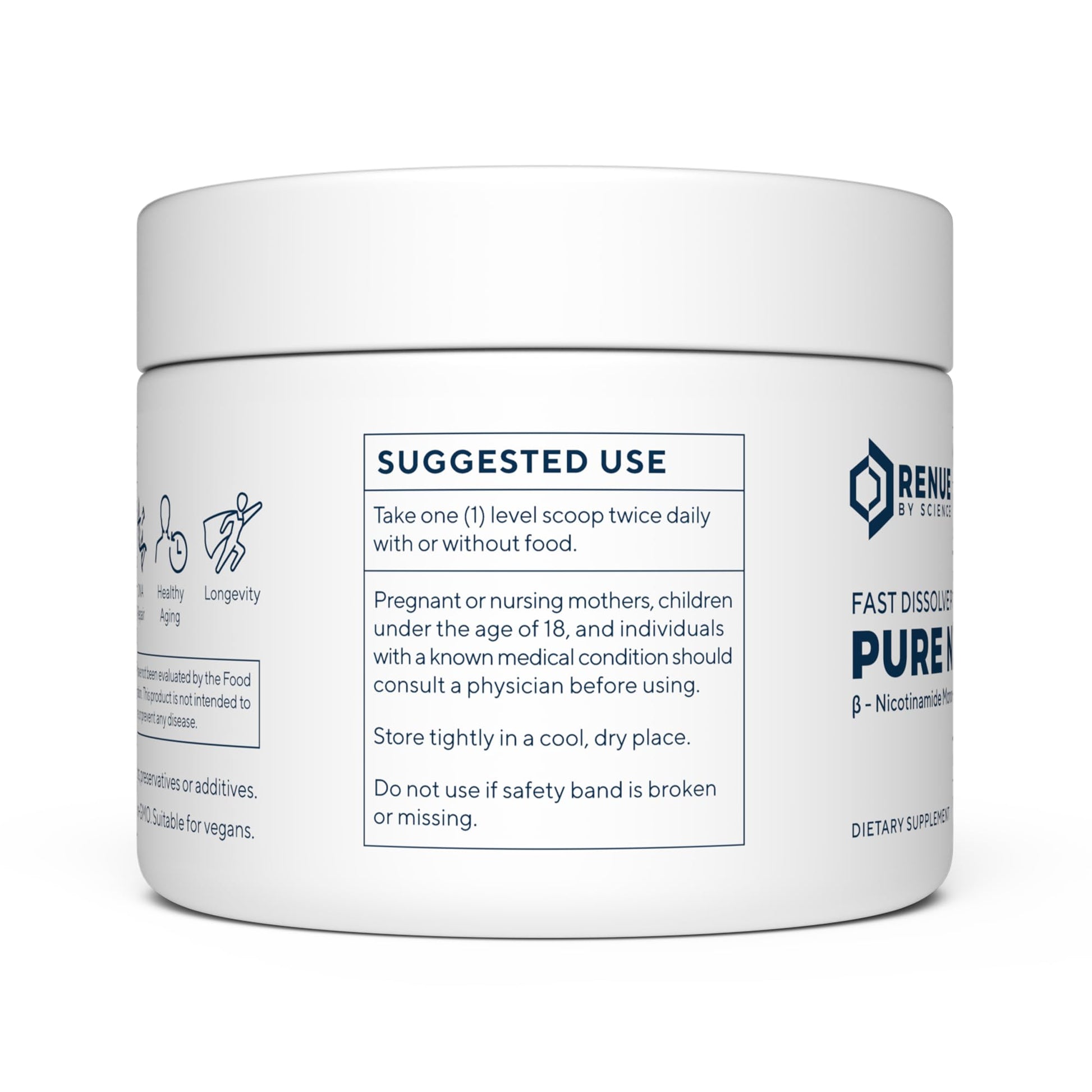 RENUE by Science NMN Powder | 100g Fast Dissolve Powder Supplement | 500mg Nicotinamide Mononucleotide per Serving | Manufactured in The USA Third-Party Tested Renue By Science uk supplements