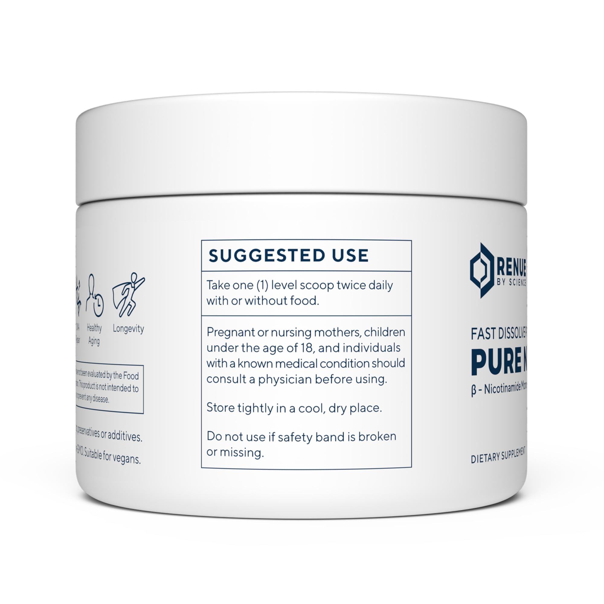RENUE by Science NMN Powder | 100g Fast Dissolve Powder Supplement | 500mg Nicotinamide Mononucleotide per Serving | Manufactured in The USA Third-Party Tested Renue By Science uk supplements