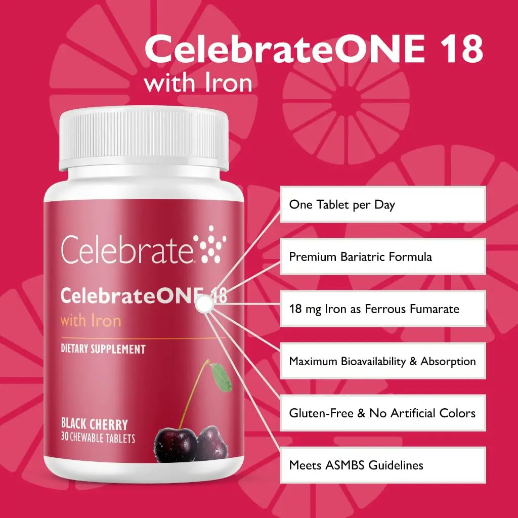 Celebrate Vitamins CelebrateONE Bariatric Multivitamin 18mg Iron & Balance Probiotic + Prebiotic Capsules Bundle – Supports Digestive Health, Iron Levels Celebrate Bariatric Supplements uk supplements