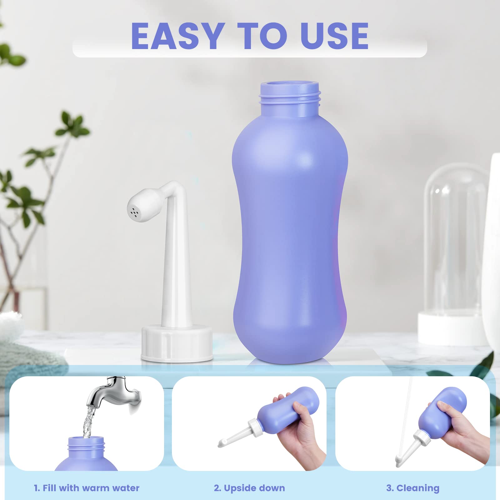 450ml Peri Bottle Postpartum for Feminine Care, 2 Pack Portable Travel Bidet for Toilet, Perineal Bottle VicnKioH uk supplements