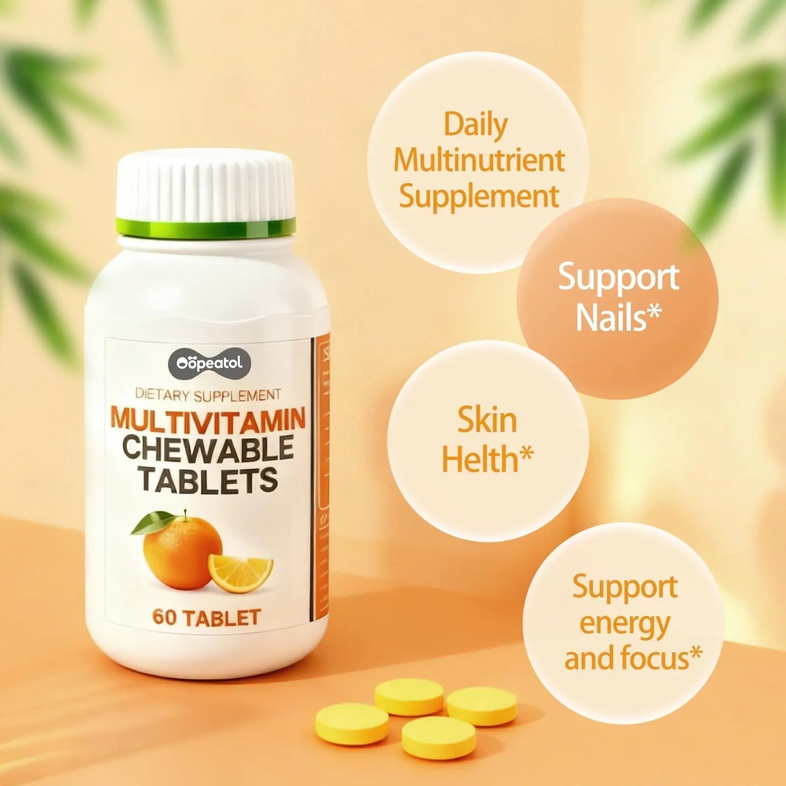 Oopeatol Multivitamin for Adults with Vitamin C, D3 & B Vitamins | Daily Increase Body Protection, Energy & Bone and Joint Equilibrium and Health | Oopeatol uk supplements