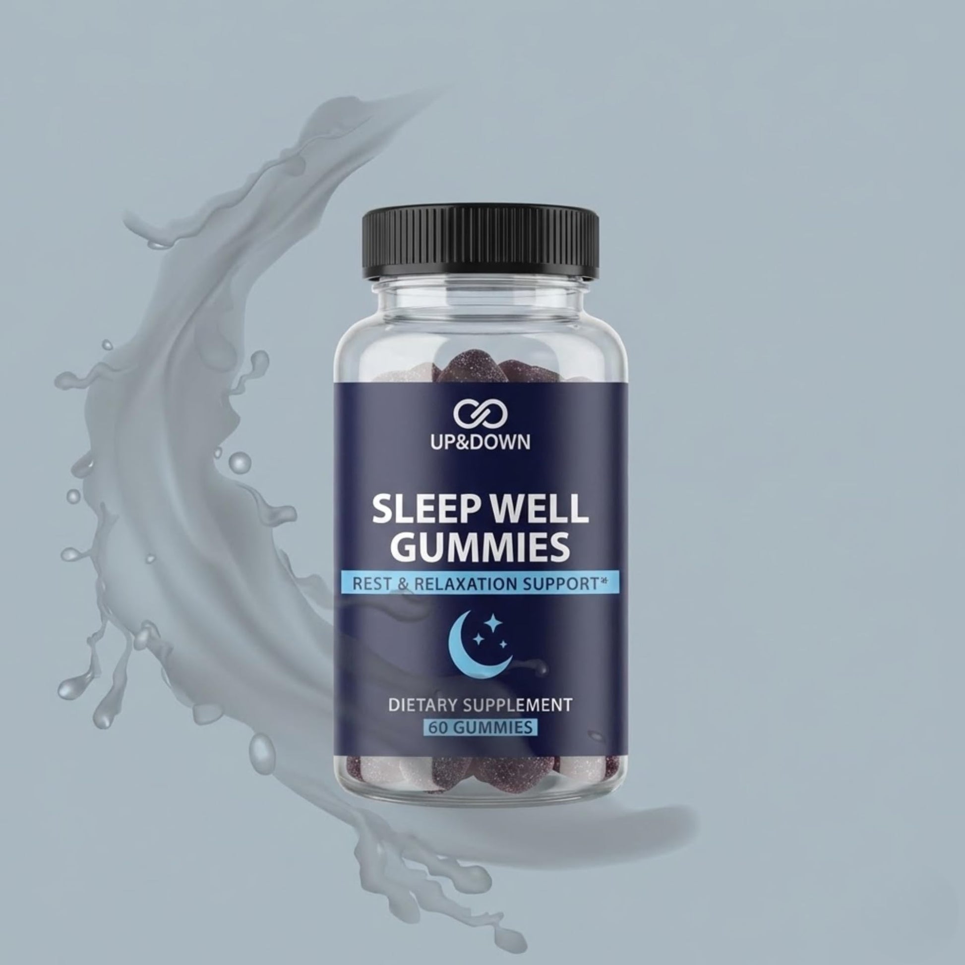 Up&Down Supplements Sleep Well Gummies | Deeper Sleep, Relaxation, Rest & Recovery Support | Melatonin, Vitamin B6 & Passionflower | Made in USA | Vegan, Non-GMO, Gluten Free | 60 Sleep Gummies Up&Down Supplements uk supplements