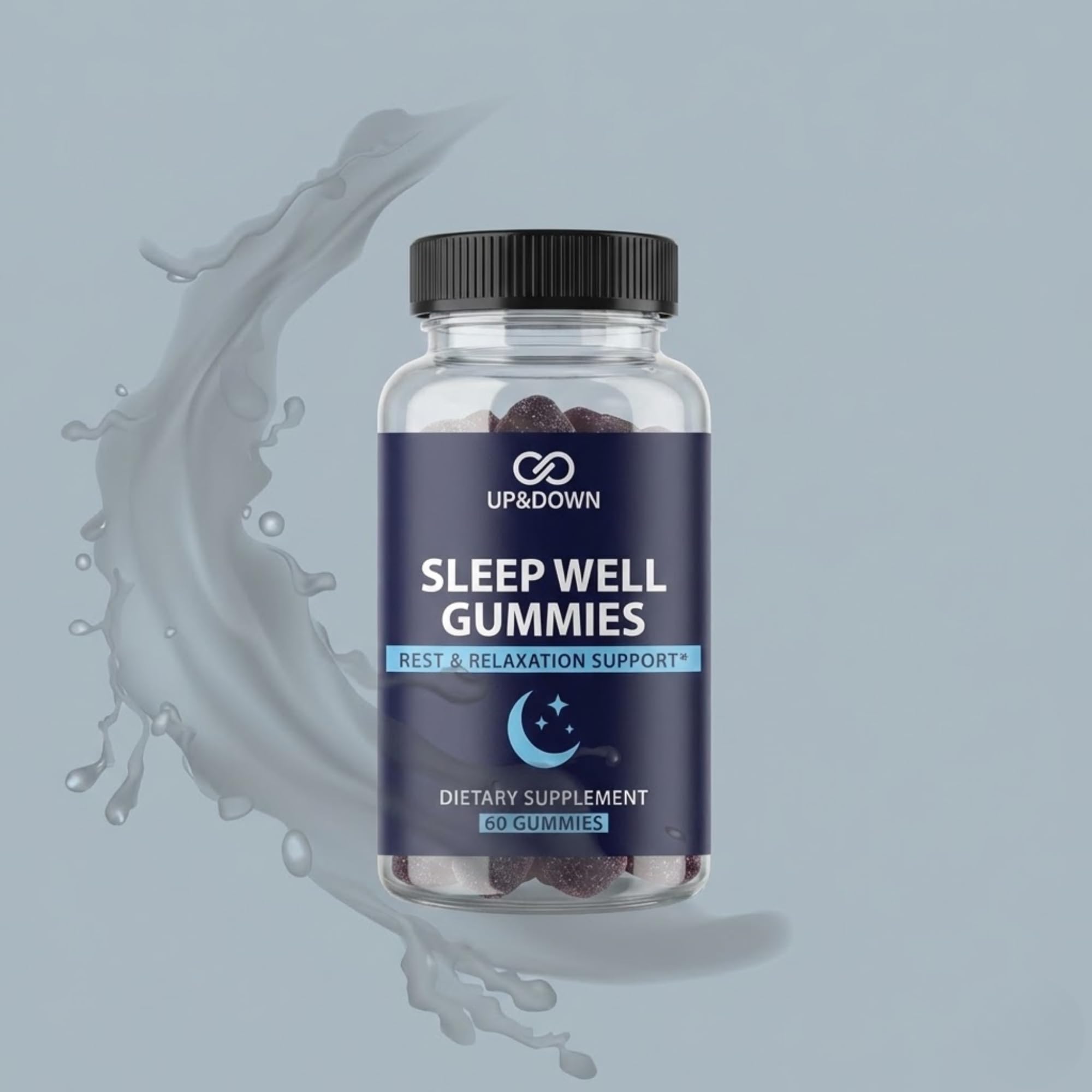 Up&Down Supplements Sleep Well Gummies | Deeper Sleep, Relaxation, Rest & Recovery Support | Melatonin, Vitamin B6 & Passionflower | Made in USA | Vegan, Non-GMO, Gluten Free | 60 Sleep Gummies Up&Down Supplements uk supplements