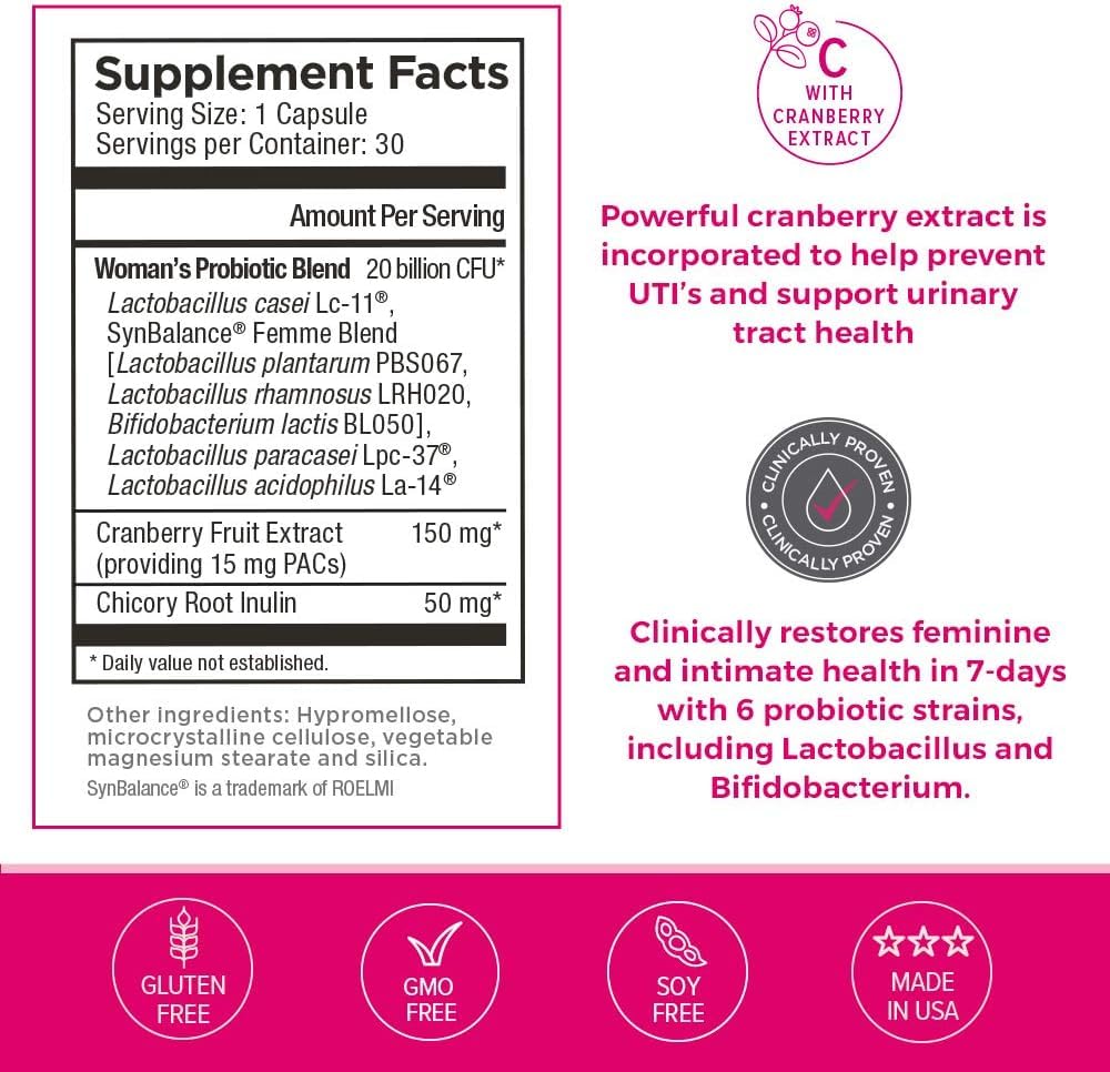 2 Pack Omax Prebiotics & Probiotics for Women, pH Balance, Vaginal Health, Urinary Tract, Yeast Omax3 uk supplements