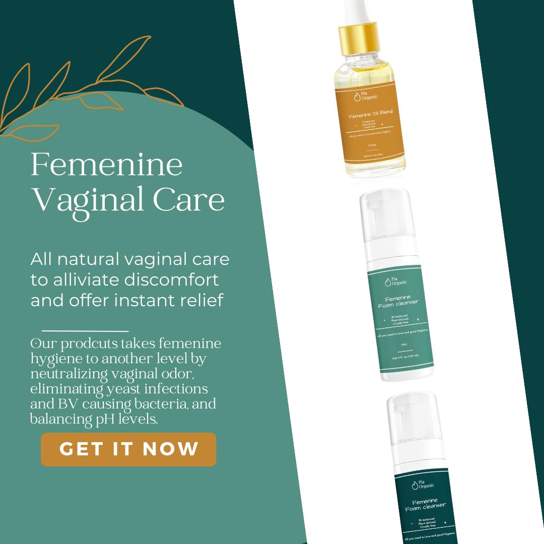 Pia Organic Mint Feminine Foam Cleanser Organic wormwood/olive leaf, Foaming PH Balance Feminine Wash Pia Organic uk supplements