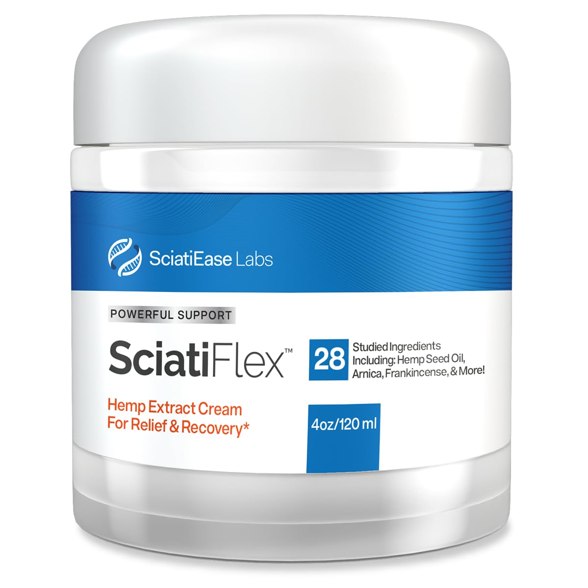 SciatiFlex Topical Sciatic Cream - Maximum Strength Hemp Cream with Arnica Extract, Shea Butter & Aloe Vera - Help with Nerve Discomfort in Lower Back, Hips, Buttocks, Legs & Feet - 4oz SciatiEase uk supplements