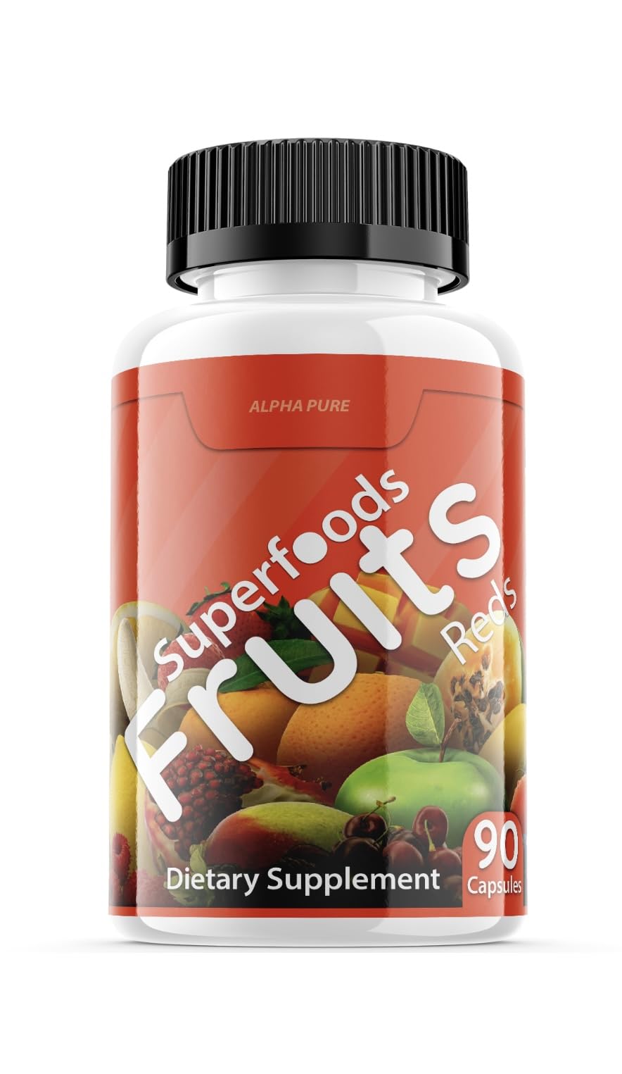 Alpha Pure Superfoods Reds Fruits and Greens 180 Capsules Vegetables Fruits and Veggies Superfood | Natural Balance of 90 Fruit Capsules, 90 Veggie Capsules for Men, Women Vitamins and Minerals Alpha Pure uk supplements