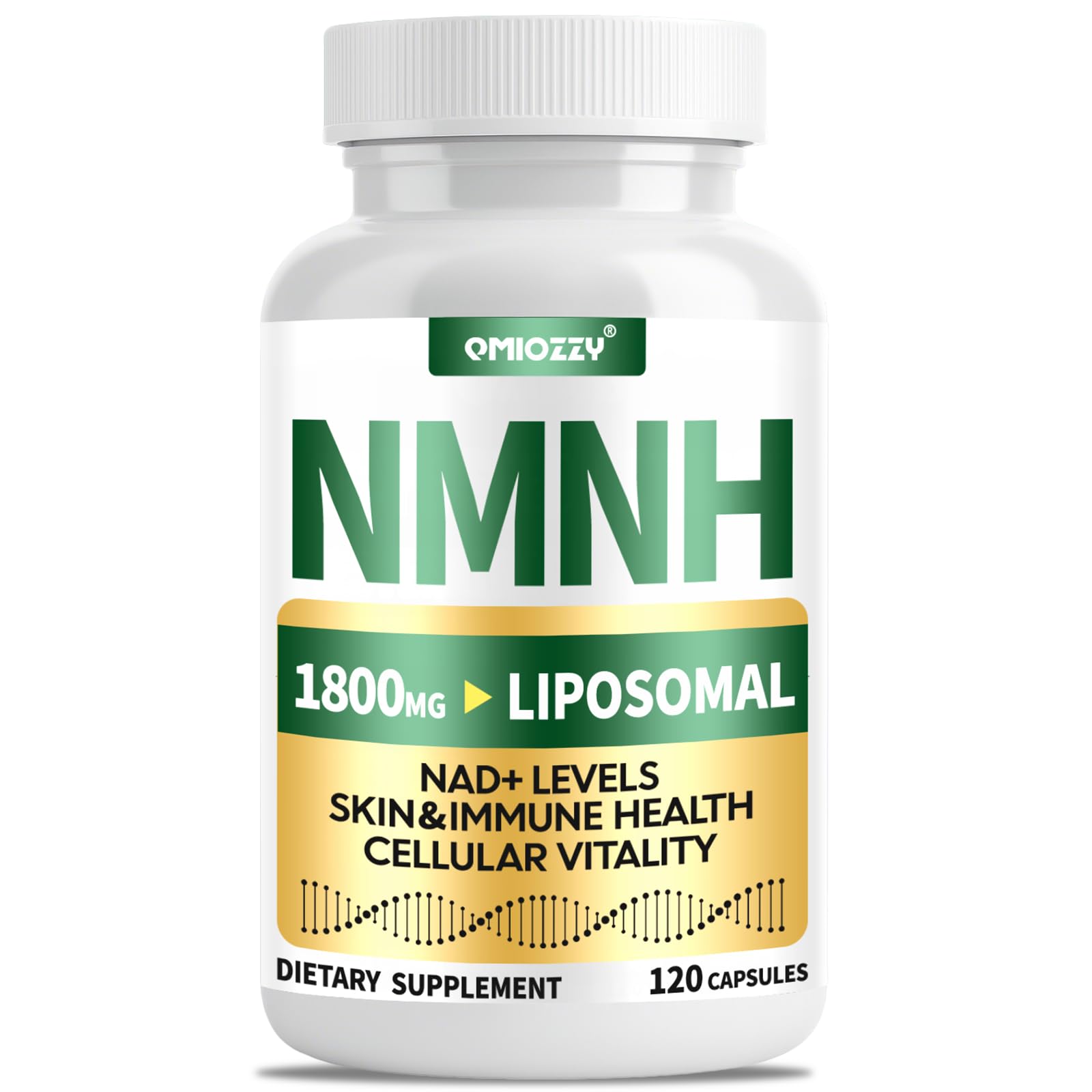 NMNH Supplement 1000mg - Nicotinamide Mononucleotide Alternative, Boost NAD+ with Liposomal Resveratrol & Nicotinamide Riboside NR, for Healthy Cellular, Aging, Energy, 120 Vegan Non-GMO Capsules Qmiozzy uk supplements