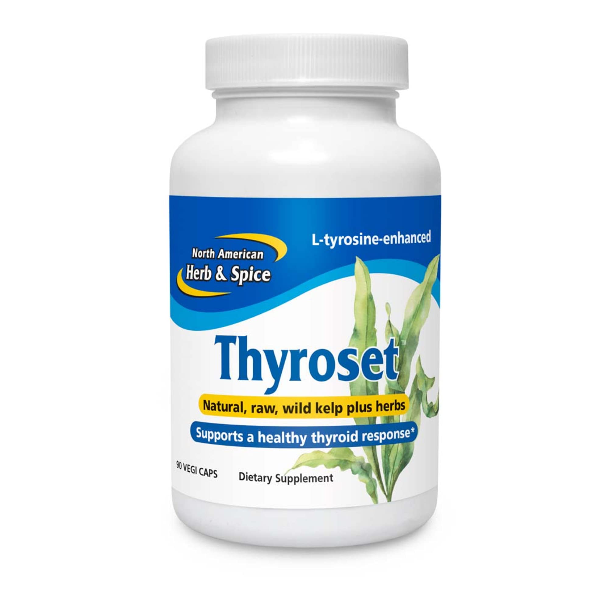 NORTH AMERICAN HERB & SPICE Thyroset - 90 Capsules - Wild Kelp & Herbs Blend - Healthy Thyroid Support - Contains Trace Minerals, Natural Iodine, Antioxidants & Amino Acids - 45 Servings NORTH AMERICAN HERB & SPICE uk supplements
