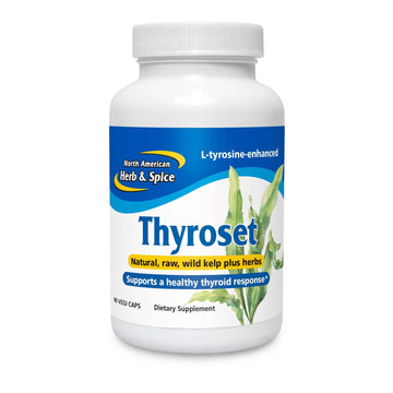 NORTH AMERICAN HERB & SPICE Thyroset - 90 Capsules - Wild Kelp & Herbs Blend - Healthy Thyroid Support - Contains Trace Minerals, Natural Iodine, Antioxidants & Amino Acids - 45 Servings NORTH AMERICAN HERB & SPICE uk supplements