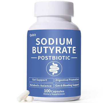 Sodium Butyrate Supplement – Postbiotic for Gut Health, Supports Digestion, IBS, Leaky Gut & Stomach Comfort – Low Odor, Easy to Swallow, No Side Effects – 100 Vegan Capsules QUBIT uk supplements