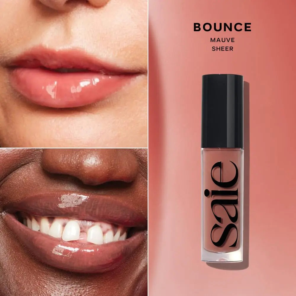 Saie Glossybounce High-Shine Hydrating Lip Gloss Oil - Sheer Tinted Lip Oil with Hyaluronic Acid + Jojoba Oil for Long-Lasting Moisture (.17 oz) (Disco + Bounce) Saie uk supplements
