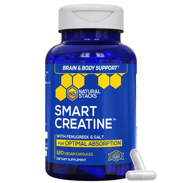 Creatine Monohydrate - 2500mg Creatine Pills - 450mg Fenugreek Extract & 250mg Himalayan Pink Salt - Supports Brain Health, Endurance & Muscle Building - Advanced Absorption Formula - 120 Capsules NATURAL STACKS uk supplements