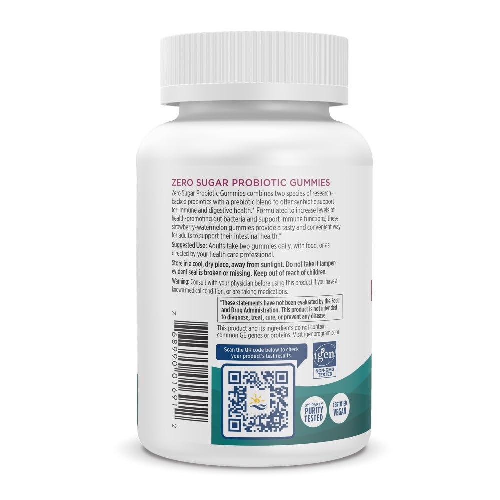 Nordic Naturals Zero Sugar Probiotic Gummies - Strawberry Watermelon Flavor - 40 Gummies - Supports Digestive Wellness & Immune Health - Non-GMO - Third Party Tested - Vegan - 20 Servings Nordic Naturals uk supplements