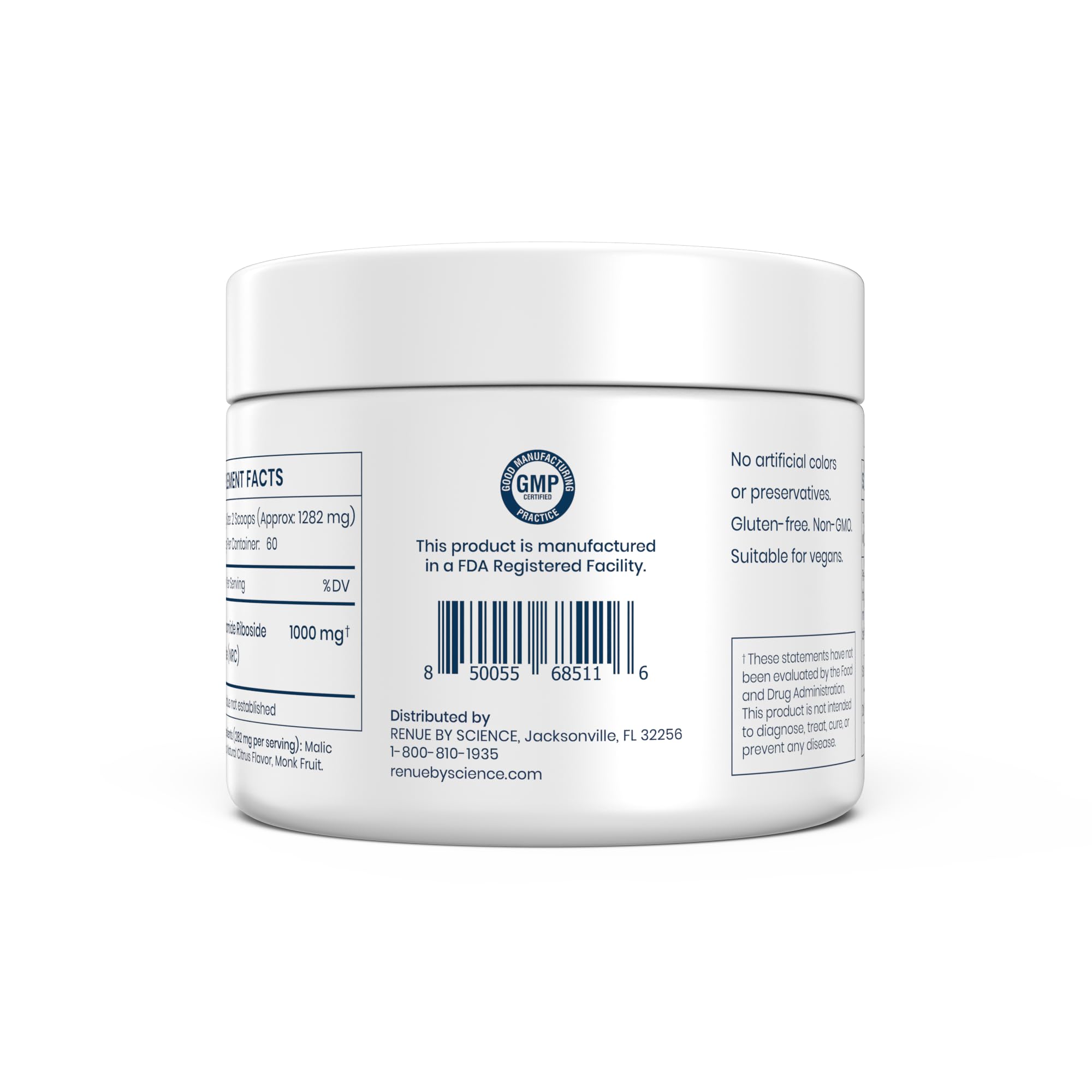 Renue By Science Nicotinamide Riboside | 1000mg Nicotinamide Powder - High Strength NR NAD Powder Sublingual Citrus Burst Flavor | Manufactured in The USA & Third-Party Tested | 60 Servings Renue By Science uk supplements