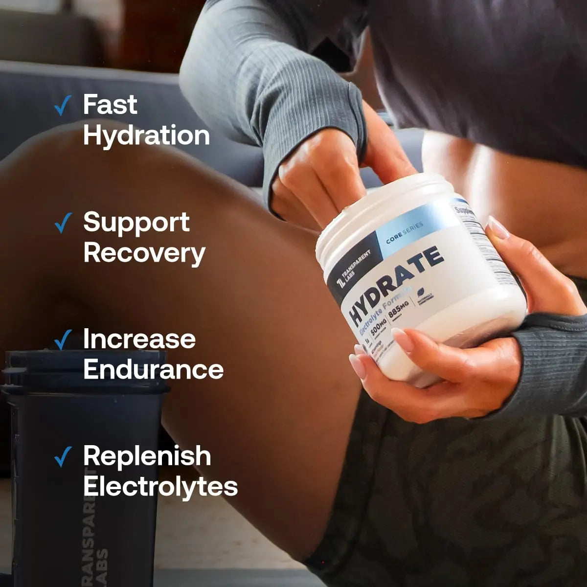 Transparent Labs Hydrate Naturally Sweetened Electrolytes Powder - Hydration Powder Electrolytes with Coconut Water, Calcium, Taurine, & Potassium Transparent Labs uk supplements