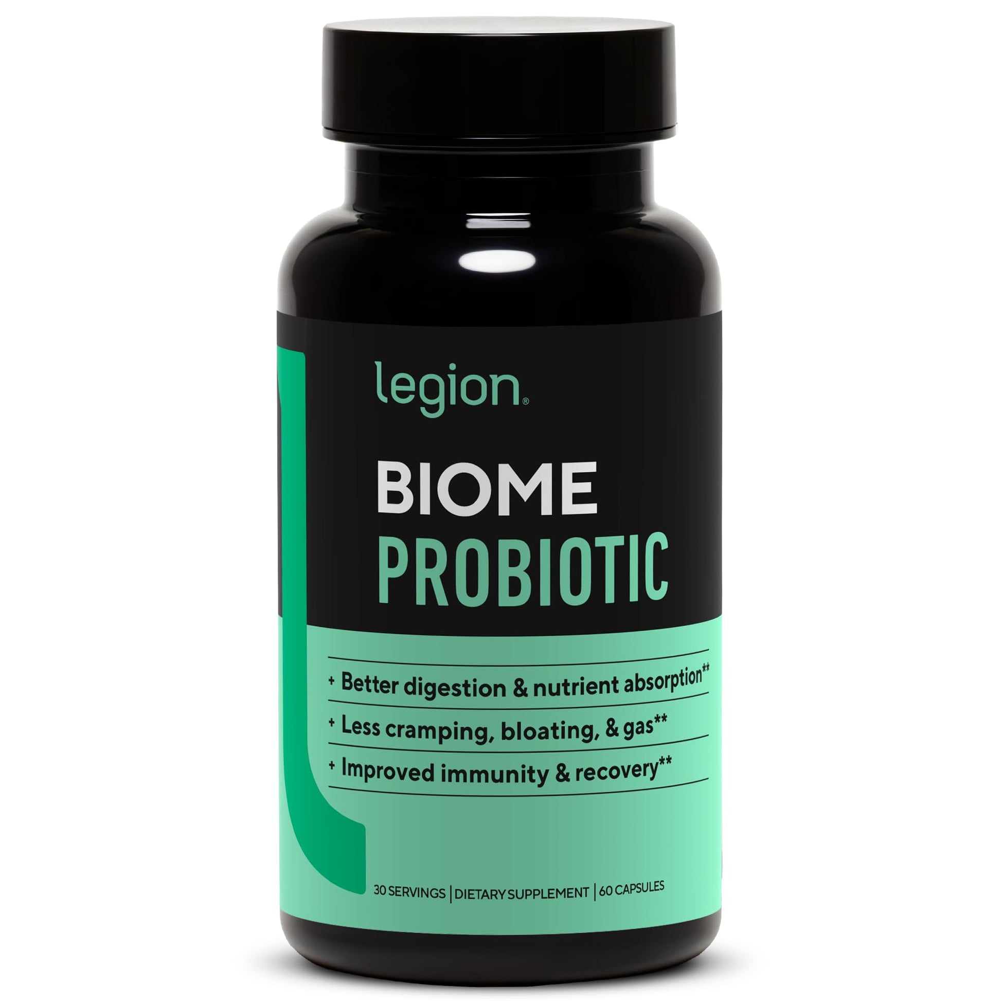 LEGION Biome Probiotic - Natural Probiotics Gut Health Supplement for Women & Men - Probiotic Nutritional Supplements Help Reduce Bloating, Cramping & Gas - Colon Health Probiotic Pills, 30 Servings LEGION uk supplements