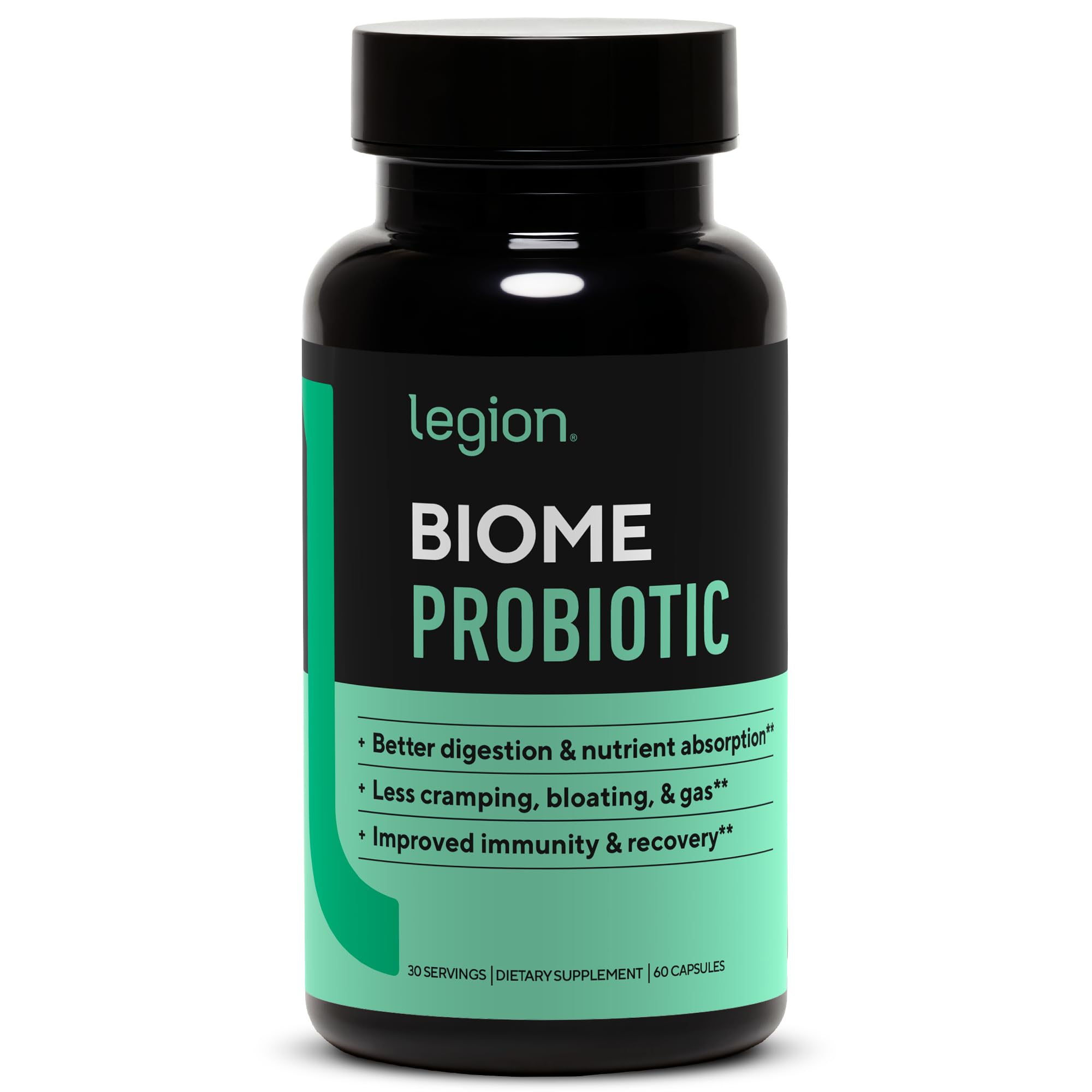 LEGION Biome Probiotic - Natural Probiotics Gut Health Supplement for Women & Men - Probiotic Nutritional Supplements Help Reduce Bloating, Cramping & Gas - Colon Health Probiotic Pills, 30 Servings LEGION uk supplements
