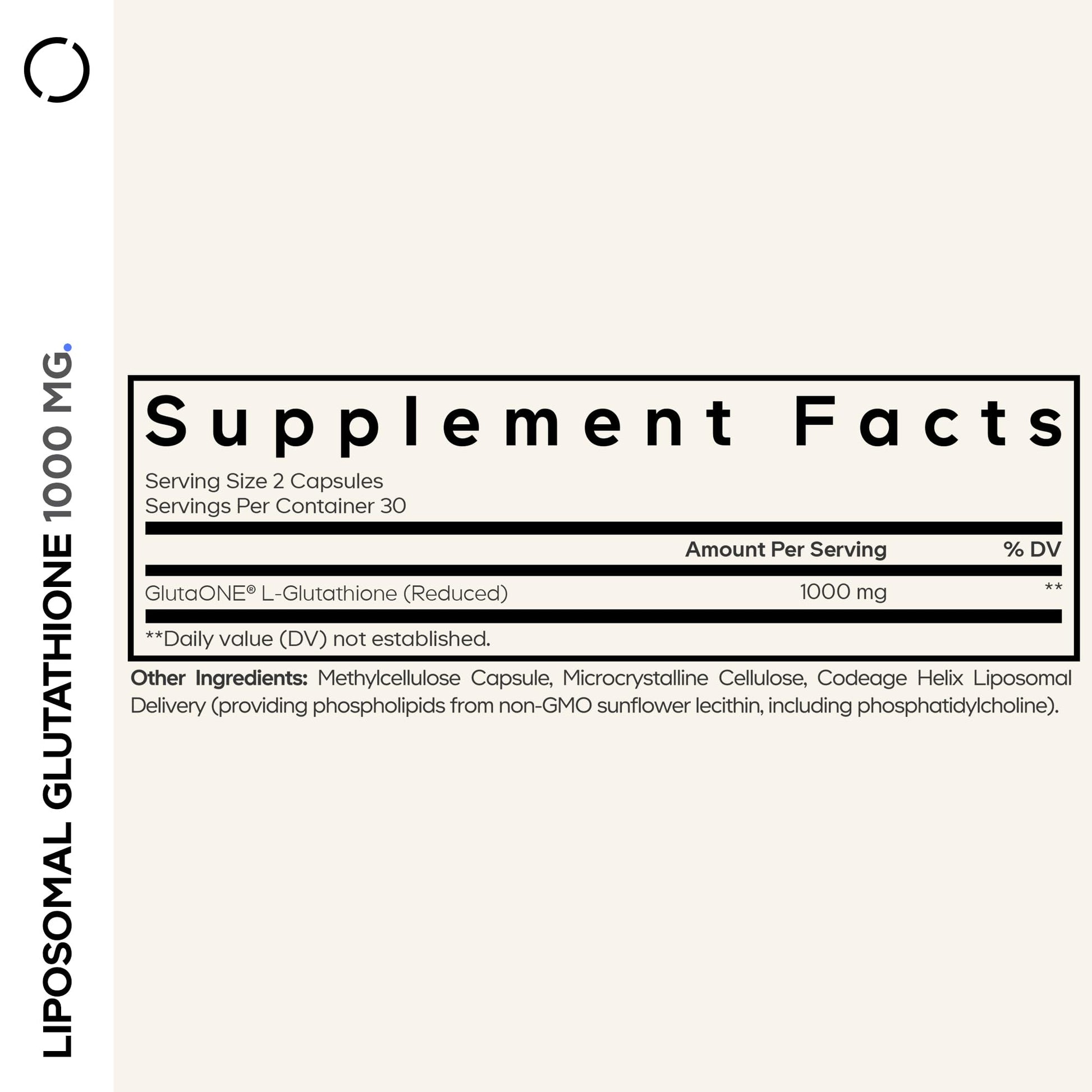 Codeage Liposomal Glutathione 1000 mg Supplement, High-Potency Reduced L-Glutathione - Liposomal Delivery - Phospholipids - Non-GMO, Gluten-Free - 60 Capsules Codeage uk supplements