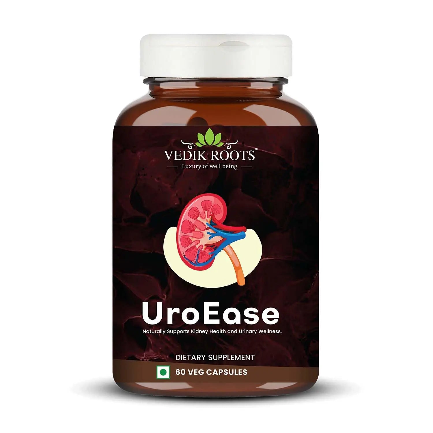 VEDIKROOTS UroEase | Ayurvedic Herbal Supplement for Kidney Health & Uric Acid Levels | Supports Urinary Tract Health | 60 Veg Capsules VEDIKROOTS uk supplements