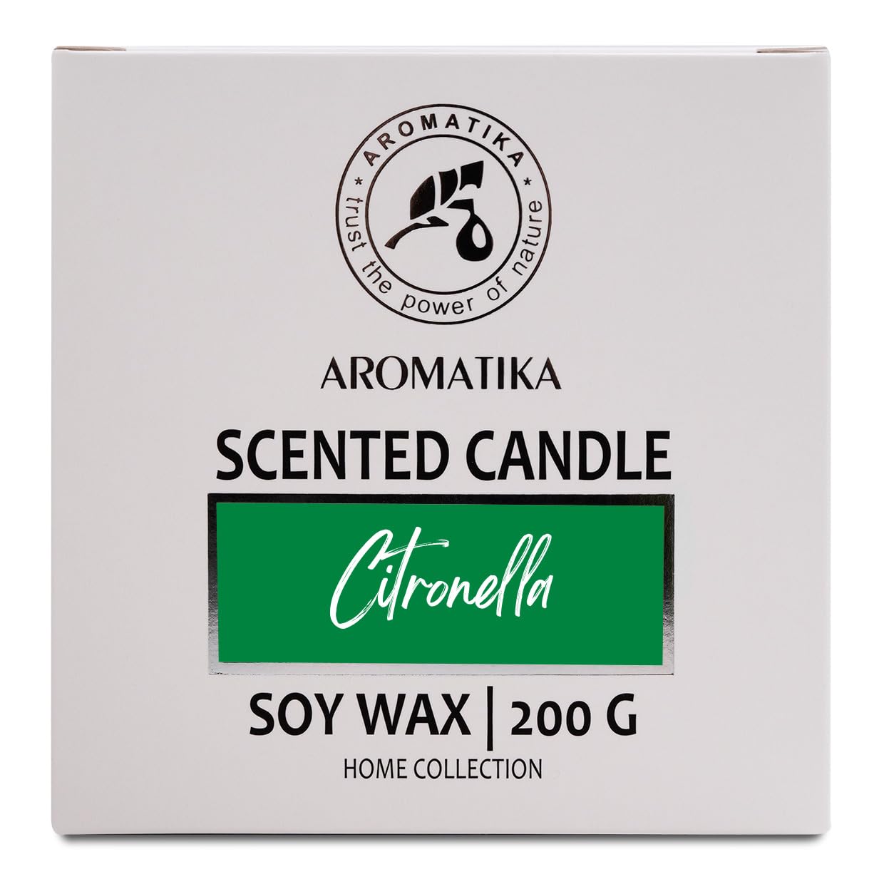 Scented Candle Citronella 200g - Aromatherapy Candle - Soy Wax Candles for Home Scented AROMATIKA uk supplements