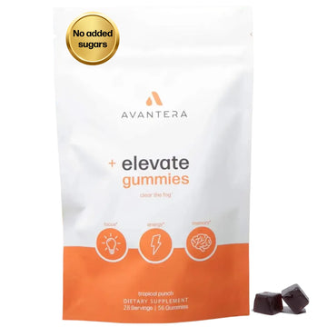 Avantera Elevate Gummies Premium Nootropic Supplement - Beat Brain Fog - Best Focus Supplements for Memory & Focus Support - Energy Without Crash - 60 Gummies for Women & Men Avantera uk supplements