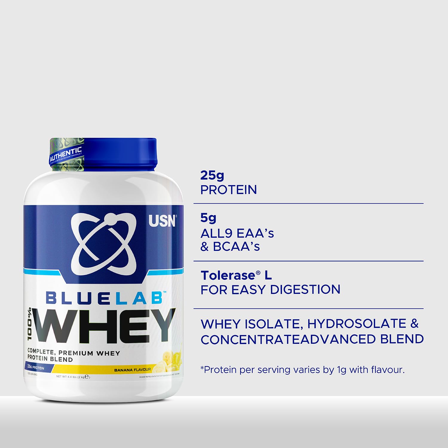 USN Blue Lab Whey Protein Powder: Banana - Whey Protein 2kg - Post-Workout USN uk supplements