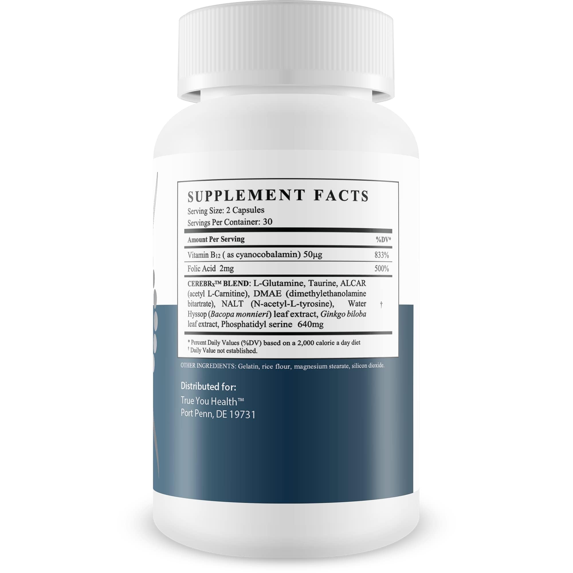 Advanced Memory Formula - by True You Health - Our Best Memory & Brain Formula - Formulated with Ginkgo Biloba and Other Premium Ingredients for Cognitive Performance, Focus, and Clarity True You Health uk supplements