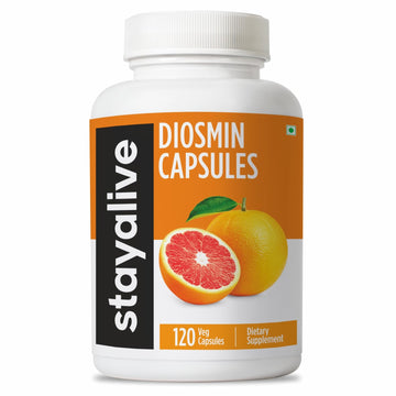 STAY ALIVE Pure Diosmin Complex 1000mg Formula, 120 Capsules, Citrus Bioflavonoids Rich Fruit Extract, 2 Month Supply, 100% Vegetarian, Non-GMO & Gluten Free Diosmin Supplement STAY ALIVE uk supplements