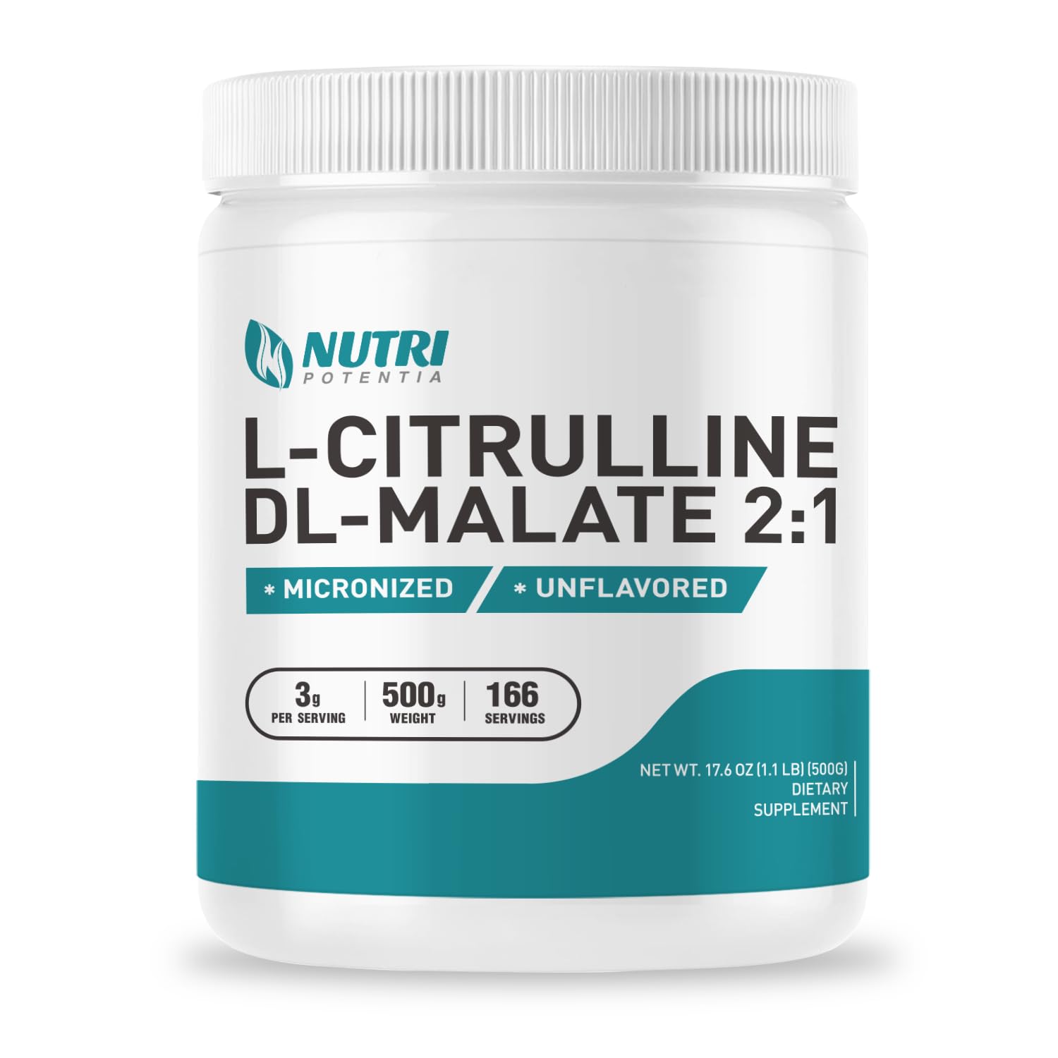 L-Citrulline Dl-Malate 2:1 Powder 500g, Pure L Citrulline Malate Supplement Preworkout NUTRI POTENTIA uk supplements