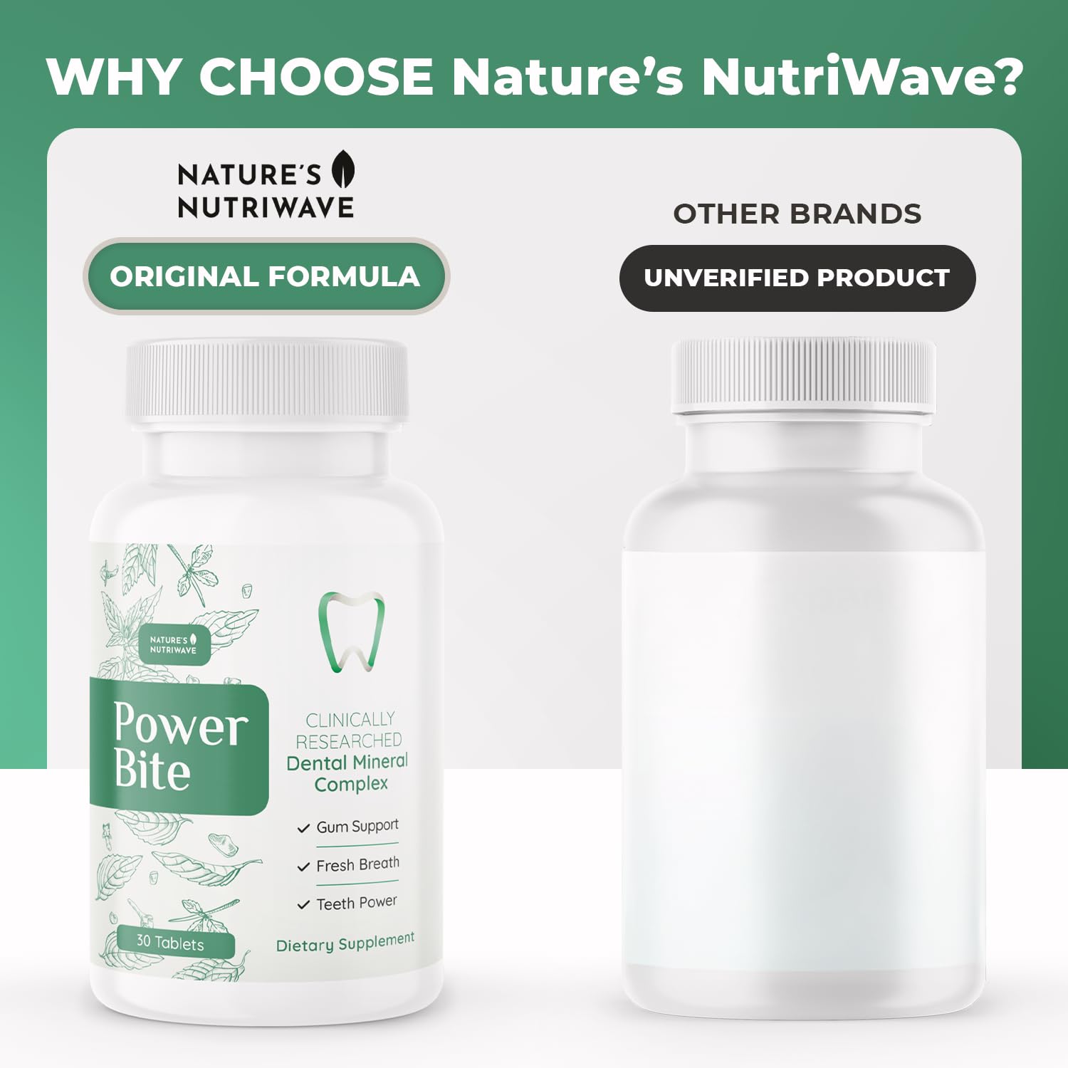 Power Bite Tablets – Mineral Complex with Calcium, Xylitol, Myrrh & Clove Oil – Natural Chewable Formula – Made in USA, Non-GMO, GMP Certified – 30 Tablets – 3 Month Supply Nature’s NutriWave uk supplements