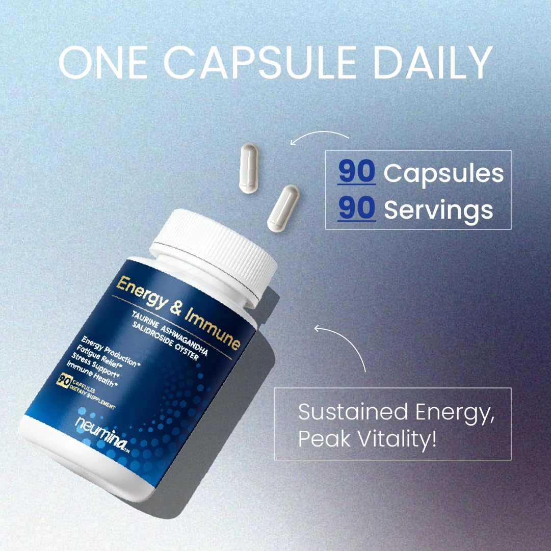 NEUMINA Men's Energy & Immune Complex, Energy Production, Fatigue Relief, Stress Support, Immune Health, Non-GMO, Made in USA, 90 Servings NEUMINA uk supplements