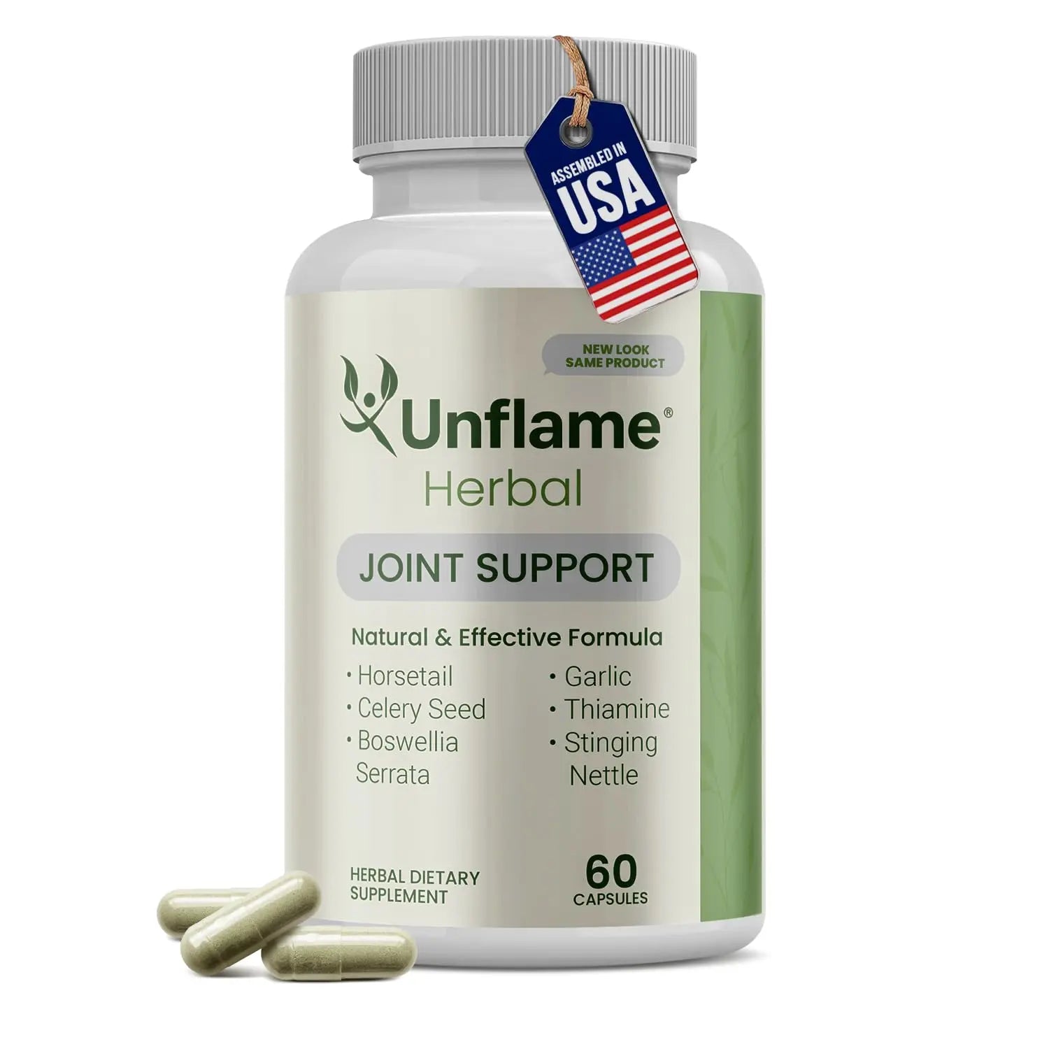 Unflame Herbal Supplement – Botanical Support for Joints, Back, and Muscles – 60 Capsules – Natural Herbal Blend – Dietary Supplement Unflame uk supplements
