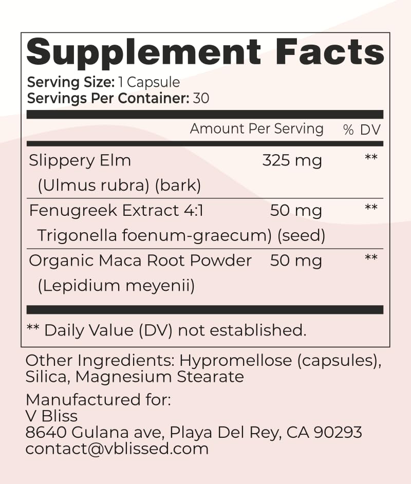 V Bliss Slippery Babe Vaginal Moisturizer Capsules | Relieves Vaginal Dryness with Slippery Elm V Bliss uk supplements